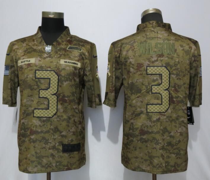 Men Seattle Seahawks #3 Wilson Nike Camo Salute to Service Limited NFL Jerseys->seattle seahawks->NFL Jersey